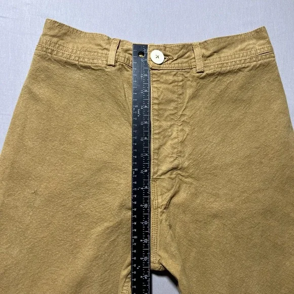 Jesse Kamm Sailor Pants Tobacco Wide Leg Cotton Canvas‎ Crop High Rise Size  10